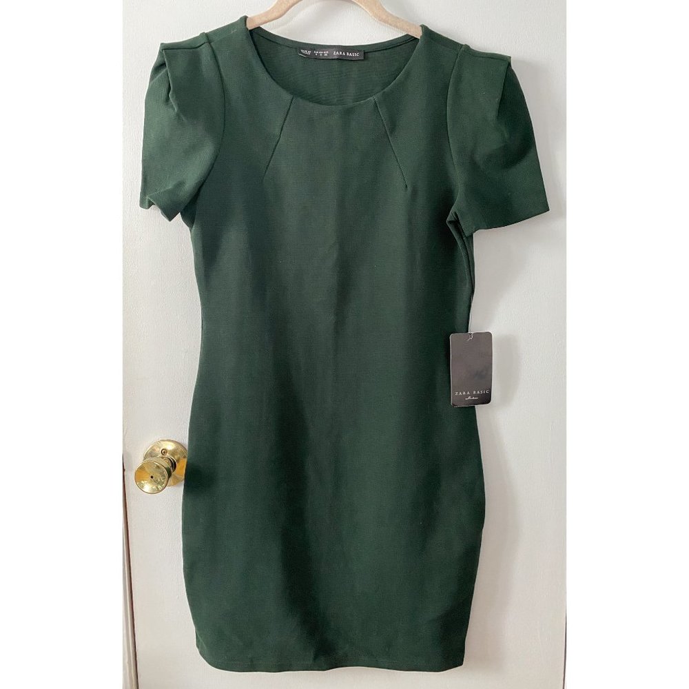 NWT Zara Knit Pleated Shoulder Mini Dress - Size S